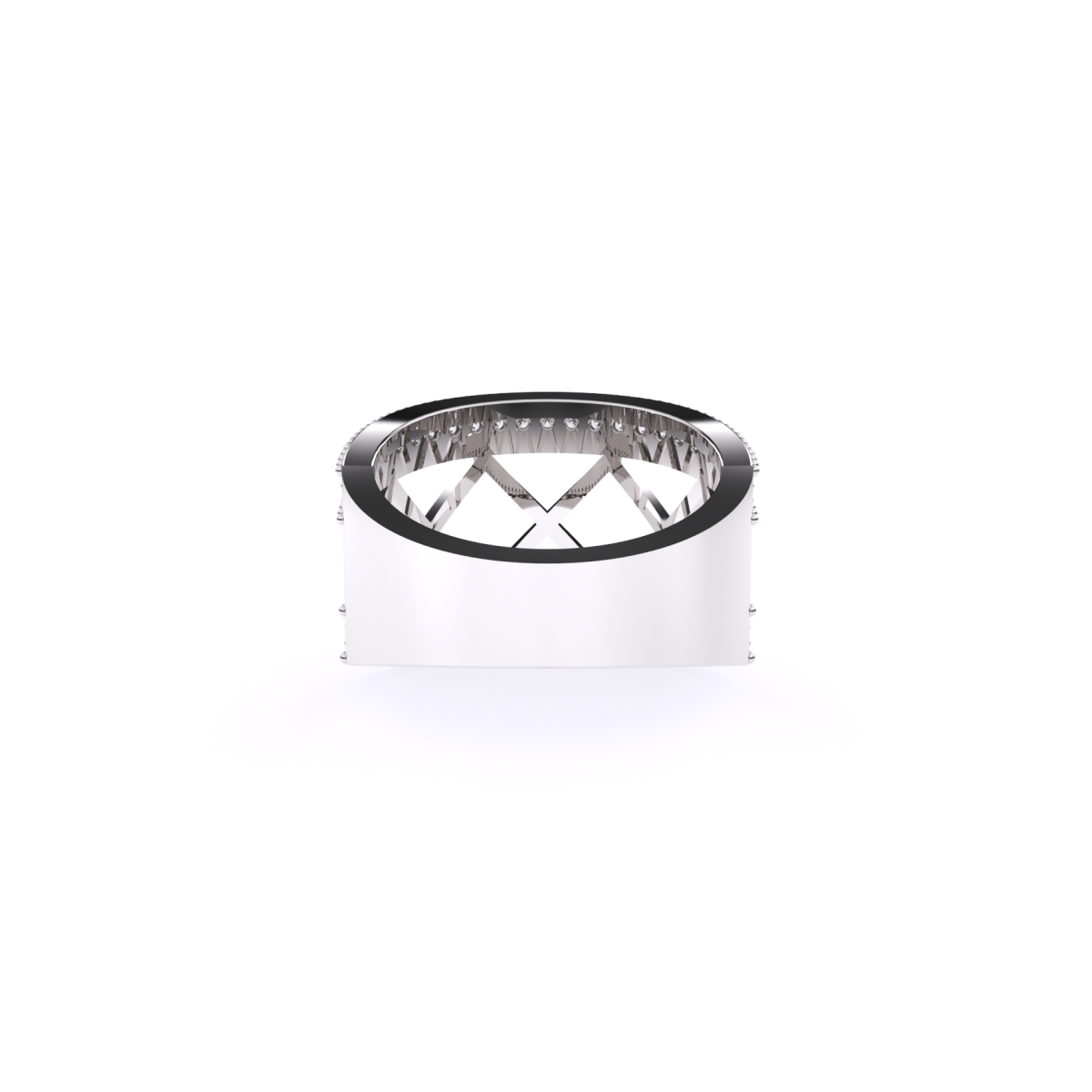 Crown Style Unique Round Diamond Rose Gold Band